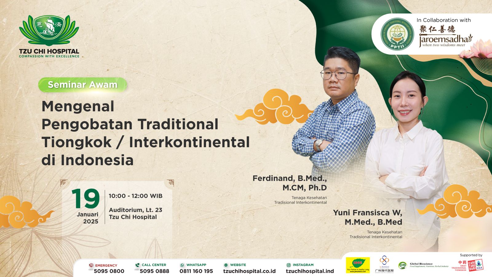 Tzu Chi Hospital Gelar Seminar Awam Pengobatan Tradisional Tiongkok